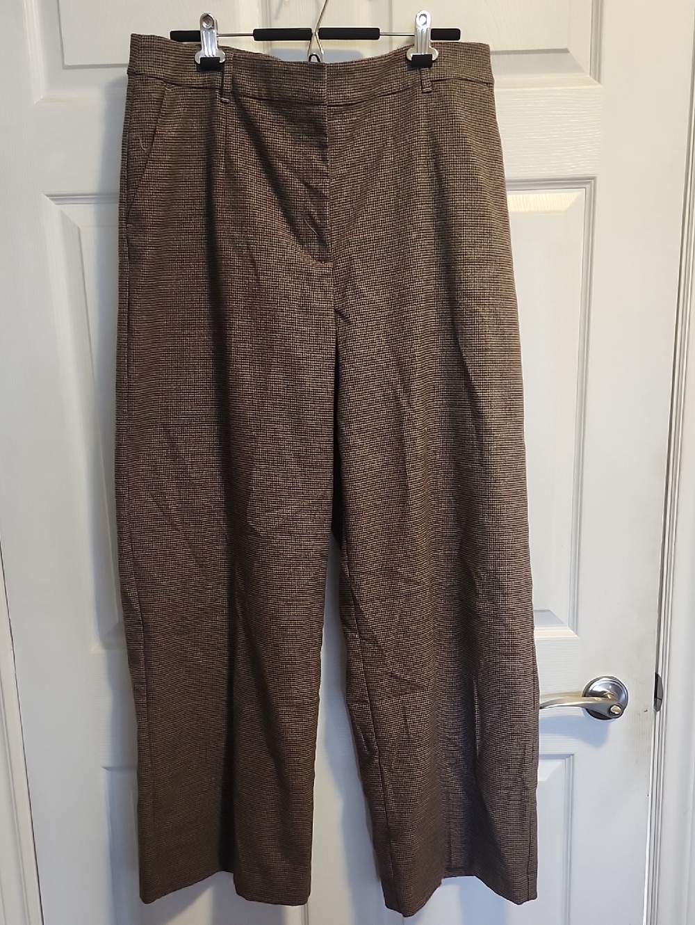 Reitmans Brown Plaid Wide-Leg Trousers